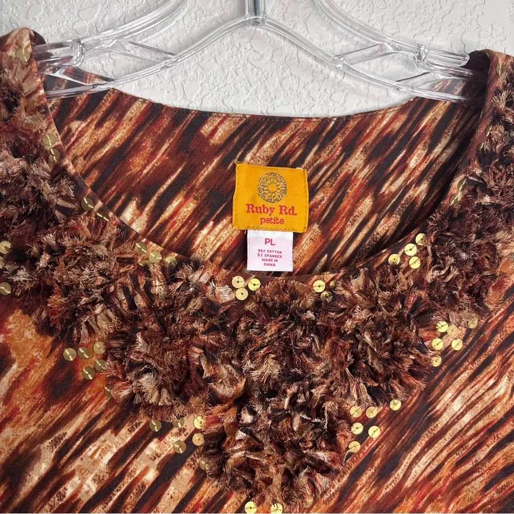 Ruby Rd. Multicolor Textured Women's Blouse - Picture 2 of 7